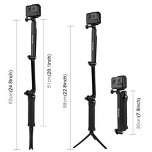 Load image into Gallery viewer, PULUZ 3-Way Grip Foldable Tripod Selfie-stick Extension Monopod for GoPro, Insta360 ONE R, DJI Osmo Action and Other Action Cameras, Length: 20-58cm, Length: 20-58cm, Length: 20-58cm(AE)