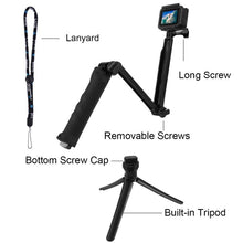 Load image into Gallery viewer, PULUZ 3-Way Grip Foldable Tripod Selfie-stick Extension Monopod for GoPro, Insta360 ONE R, DJI Osmo Action and Other Action Cameras, Length: 20-58cm, Length: 20-58cm, Length: 20-58cm(AE)