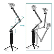 Load image into Gallery viewer, PULUZ 3-Way Grip Foldable Tripod Selfie-stick Extension Monopod for GoPro, Insta360 ONE R, DJI Osmo Action and Other Action Cameras, Length: 20-58cm, Length: 20-58cm, Length: 20-58cm(AE)