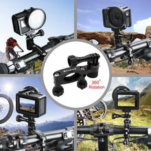 Load image into Gallery viewer, PULUZ 360 Degree Rotation Bike Aluminum Handlebar Adapter Mount with Screw for GoPro, Insta360, DJI and Other Action Cameras, Handlebar Adapter Mount 2