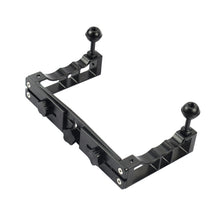Load image into Gallery viewer, PULUZ Adjustable Diving Dual Hand-held CNC Aluminum Lamp Arm Holder for GoPro, Insta360, DJI and Other Action Cameras, Dual Hand-held Arm Holder