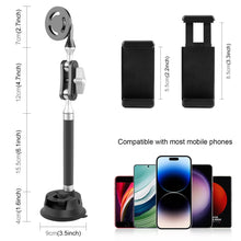 Load image into Gallery viewer, PULUZ Car Suction Cup Arm Mount Phone Tablet Magnetic Holder with Phone Clamp, Car Suction Cup Arm