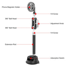 Load image into Gallery viewer, PULUZ Car Suction Cup Arm Mount Phone Tablet Magnetic Holder with Phone Clamp, Car Suction Cup Arm