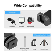 Load image into Gallery viewer, PULUZ Tripod Head Cold Shoes Aluminum Alloy Phone Clamp Holder Bracket