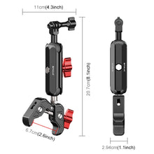 Load image into Gallery viewer, PULUZ Motorcycle Handlebar Crab Clamp Magic Arm Rod Mount, Crab Clamp