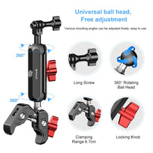 Load image into Gallery viewer, PULUZ Motorcycle Handlebar Crab Clamp Magic Arm Rod Mount, Crab Clamp