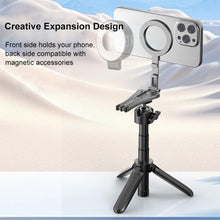 Load image into Gallery viewer, Foldable MagSafe Magnet Tripod Desk Phone Mount Handle Bracket, Desk Phone Mount