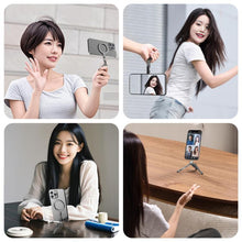 Load image into Gallery viewer, Foldable MagSafe Magnet Tripod Desk Phone Mount Handle Bracket, Desk Phone Mount