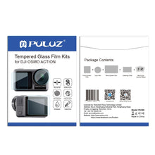 Load image into Gallery viewer, PULUZ Lens + Front and Back LCD Display 9H 2.5D Tempered Glass Film for DJI Osmo Action, For DJI Osmo Action