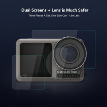 Load image into Gallery viewer, PULUZ Lens + Front and Back LCD Display 9H 2.5D Tempered Glass Film for DJI Osmo Action, For DJI Osmo Action