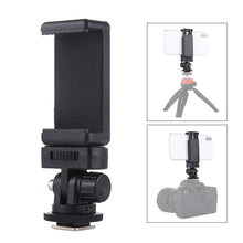 Load image into Gallery viewer, PULUZ 1/4 inch Screw Thread Cold Shoe Tripod Mount Adapter with Phone Clamp, Mount Adapter with Phone Clamp