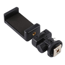 Load image into Gallery viewer, PULUZ 1/4 inch Screw Thread Cold Shoe Tripod Mount Adapter with Phone Clamp, Mount Adapter with Phone Clamp