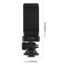 Load image into Gallery viewer, PULUZ 1/4 inch Screw Thread Cold Shoe Tripod Mount Adapter with Phone Clamp, Mount Adapter with Phone Clamp