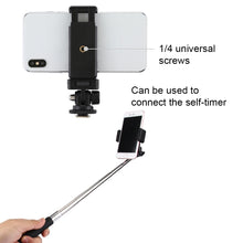 Load image into Gallery viewer, PULUZ 1/4 inch Screw Thread Cold Shoe Tripod Mount Adapter with Phone Clamp, Mount Adapter with Phone Clamp