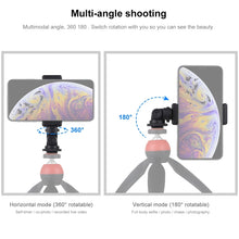 Load image into Gallery viewer, PULUZ 1/4 inch Screw Thread Cold Shoe Tripod Mount Adapter with Phone Clamp, Mount Adapter with Phone Clamp