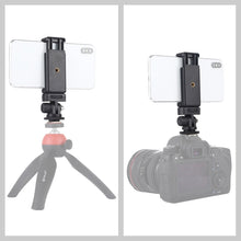 Load image into Gallery viewer, PULUZ 1/4 inch Screw Thread Cold Shoe Tripod Mount Adapter with Phone Clamp, Mount Adapter with Phone Clamp