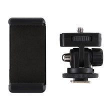 Load image into Gallery viewer, PULUZ 1/4 inch Screw Thread Cold Shoe Tripod Mount Adapter with Phone Clamp, Mount Adapter with Phone Clamp