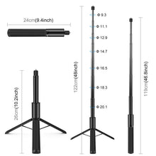 Load image into Gallery viewer, PULUZ 1.22m Retractable Invisible Selfie Stick with Tripod For Insta360 X4 / X3