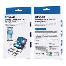 Load image into Gallery viewer, PULUZ Card Reader + 22 in 1 Memory Card Case for 1Standard SIM + 2Micro-SIM + 2Nano-SIM + 3CF + 7SD + 6TF + 1CARD PIN, 22 in 1 + Card Reader(US), 22 in 1 + Card Reader(AE), 22 in 1 + Card Reader