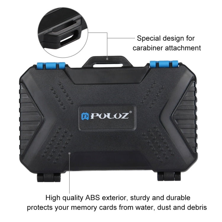 PULUZ Card Reader + 22 in 1 Memory Card Case for 1Standard SIM + 2Micro-SIM + 2Nano-SIM + 3CF + 7SD + 6TF + 1CARD PIN, 22 in 1 + Card Reader