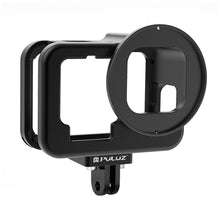 Load image into Gallery viewer, For GoPro HERO13 Black /12 Black /11 Black /10 Black /9 Black PULUZ Thin Housing Shell CNC Aluminum Alloy Protective Cage with Insurance Frame &amp; 52mm UV Lens, For GoPro HERO9 Black Thin