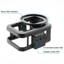 Load image into Gallery viewer, For GoPro HERO13 Black /12 Black /11 Black /10 Black /9 Black PULUZ Thin Housing Shell CNC Aluminum Alloy Protective Cage with Insurance Frame &amp; 52mm UV Lens, For GoPro HERO9 Black Thin