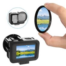 Load image into Gallery viewer, For GoPro HERO13 Black /12 Black /11 Black /10 Black /9 Black PULUZ Thin Housing Shell CNC Aluminum Alloy Protective Cage with Insurance Frame &amp; 52mm UV Lens, For GoPro HERO9 Black Thin