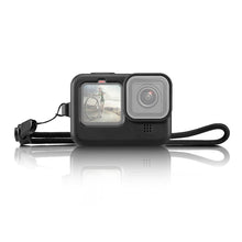 Load image into Gallery viewer, PULUZ for GoPro HERO12 Black /11 Black /10 Black /9 Black Silicone Protective Case Cover with Wrist Strap &amp; Lens Cover, For GoPro HERO9 Black