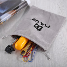 Load image into Gallery viewer, PULUZ Storage Bag with Stay Cord for GoPro, Insta360, DJI and Other Action Cameras Accessories, Flannel Bag, Size: 24.5cm x 20.5cm, Nylon Mesh Bag, Size: 21.5cm x 15.5cm