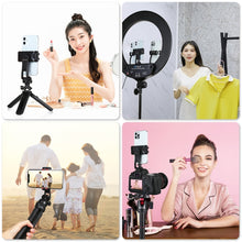 Load image into Gallery viewer, PULUZ 360 Degree Rotating Horizontal Vertical Shooting Phone ABS Clamp Holder Bracket For iPhone, Galaxy, Huawei, Xiaomi, Sony, HTC, Google and other Smartphones