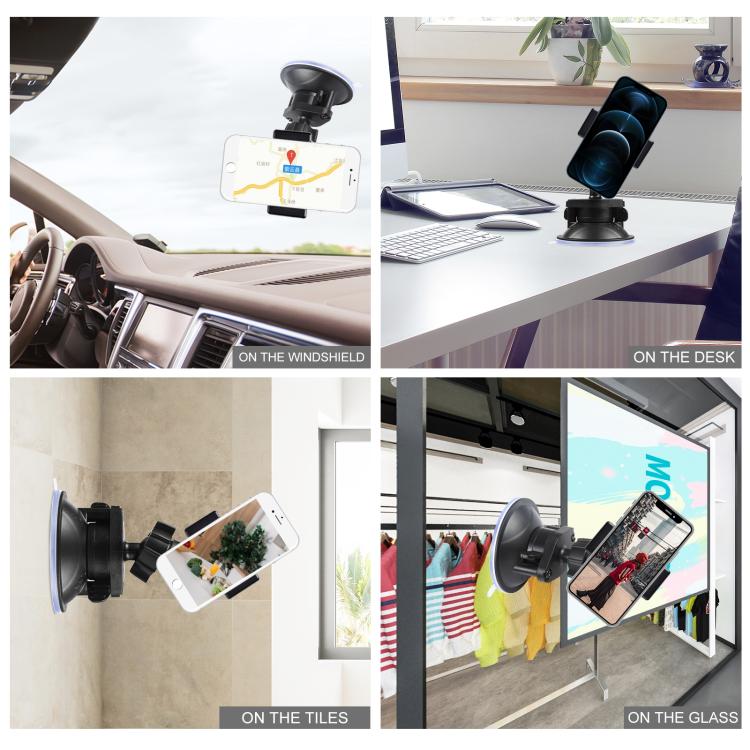 PULUZ 360 Degree Rotating Suction Cup Clamp Holder Bracket For iPhone, Galaxy, Huawei, Xiaomi, Sony, HTC, Google and other Smartphones