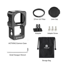 Load image into Gallery viewer, PULUZ CNC Aluminum Alloy Cage for DJI Action 2, Aluminum Cage (Black), Aluminum Cage (Titanium Color)