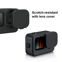 Load image into Gallery viewer, PULUZ for GoPro HERO12 Black /11 Black /10 Black /9 Black Silicone Protective Case + POM Side Interface Cover with Wrist Strap &amp; Lens Cover, For GoPro HERO12 Black Silicone Case + Side Cover