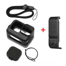 Load image into Gallery viewer, PULUZ for GoPro HERO12 Black /11 Black /10 Black /9 Black Silicone Protective Case + POM Side Interface Cover with Wrist Strap &amp; Lens Cover, For GoPro HERO12 Black Silicone Case + Side Cover