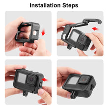 Load image into Gallery viewer, PULUZ Chargeable PA Frame Mount Cage with Cold Shoe Base Slot for GoPro HERO13 Black /12 Black /11 Black /11 Black Mini /10 Black /9 Black, Chargeable PA Frame Mount