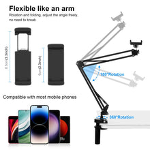 Load image into Gallery viewer, PULUZ Live Broadcast Desktop Articulating Arm Holderwith Phone Clamp, Phone Clamp
