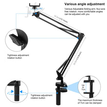 Load image into Gallery viewer, PULUZ Live Broadcast Desktop Articulating Arm Holderwith Phone Clamp, Phone Clamp