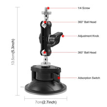 Load image into Gallery viewer, PULUZ Upgraded 1/4 inch Magic Arm Suction Cup Mount, Upgraded 1/4 inch Suction Cup Mount
