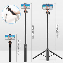 Load image into Gallery viewer, PULUZ 1.3m Phone Selfie Stick Tripod Vlog Live Streaming Holder with Phone Clip, 1.4m  Phone Tripod