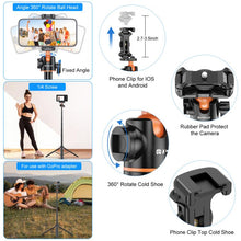 Load image into Gallery viewer, PULUZ 1.3m Phone Selfie Stick Tripod Vlog Live Streaming Holder with Phone Clip, 1.4m  Phone Tripod