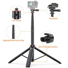 Load image into Gallery viewer, PULUZ 1.3m Action Camera Selfie Stick Tripod Vlog Live Streaming Holder, 1.4m Action Camera Tripod