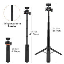 Load image into Gallery viewer, PULUZ Mini Phone Camera Extension Tripod Stand 360 Degree Ball Head Cold Shoe Selfie Stick, Phone Camera Tripod