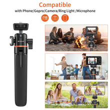 Load image into Gallery viewer, PULUZ Mini Phone Camera Extension Tripod Stand 360 Degree Ball Head Cold Shoe Selfie Stick, Phone Camera Tripod