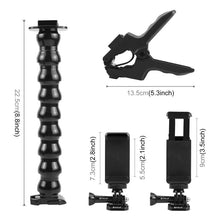 Load image into Gallery viewer, PULUZ Action Sports Cameras Jaws Flex Clamp Mount with Phone Clamp, Jaws Clamp Mount with Phone Clamp