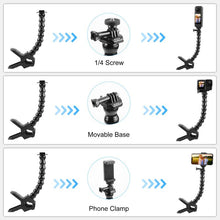 Load image into Gallery viewer, PULUZ Action Sports Cameras Jaws Flex Clamp Mount with Phone Clamp, Jaws Clamp Mount with Phone Clamp