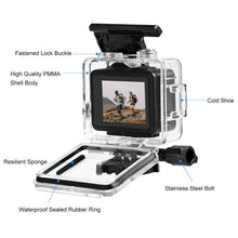 Load image into Gallery viewer, For GoPro HERO 4K 2024 PULUZ 60m / 196ft Waterproof Housing Protective Case with Buckle Basic Mount &amp; Screw, Waterproof Case
