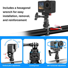 Load image into Gallery viewer, PULUZ 360 Degree Rotation MotorBike Aluminum Mount Handlebar Adapter with Screw for GoPro, Insta360, DJI and Other Action Cameras, Handlebar Adapter Mount 3
