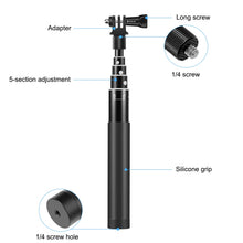Load image into Gallery viewer, PULUZ 73.5cm Metal Selfie Stick Monopod with Invisible Adapter Base &amp; Screw for Insta360 One RS / X2 / X3 / DJI Osmo 360, 70cm Monopod