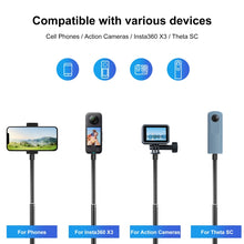 Load image into Gallery viewer, PULUZ 73.5cm Metal Selfie Stick Monopod with Invisible Adapter Base &amp; Screw for Insta360 One RS / X2 / X3 / DJI Osmo 360, 70cm Monopod