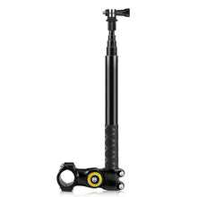 Load image into Gallery viewer, PULUZ Motorcycle Bicycle Handlebar Fixture Mount Camera Bracket Adapter with Monopod Stand, Motorcycle Monopod Stand